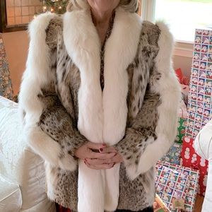 Sakowitz Fur - Lynx Jacket with Shadow Fox Trim